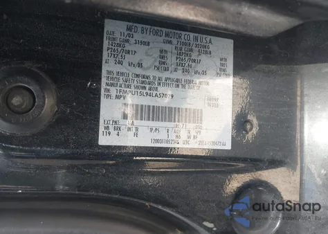 2004 Ford Expedition Xlt z USA, uszkodzony, nr VIN 1FMPU15L94LA57079